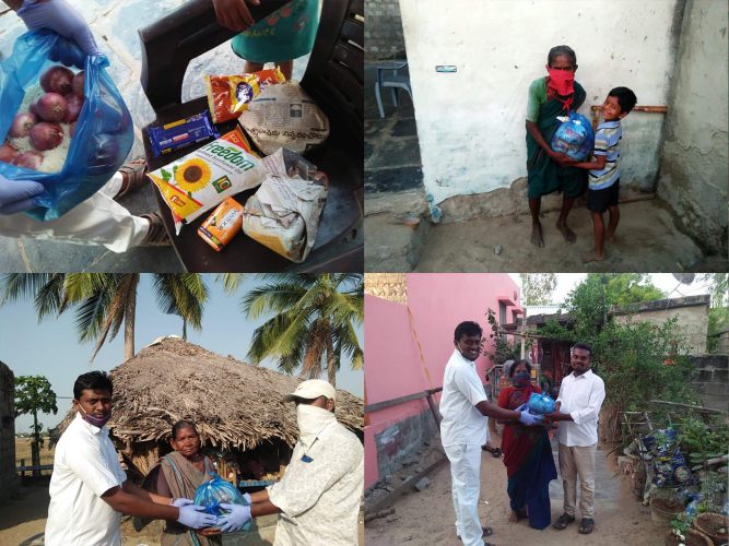 Nödhjälp under coronakrisen mat distribuerad till Indien